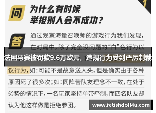 法国马赛被罚款9.6万欧元，违规行为受到严厉制裁